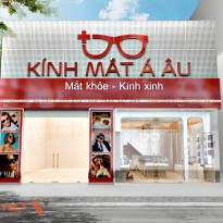 Thiết kế shop kính mắt Á Âu hiện đại